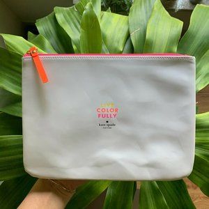 Kate Spade Live Colorfully white zipper pouch